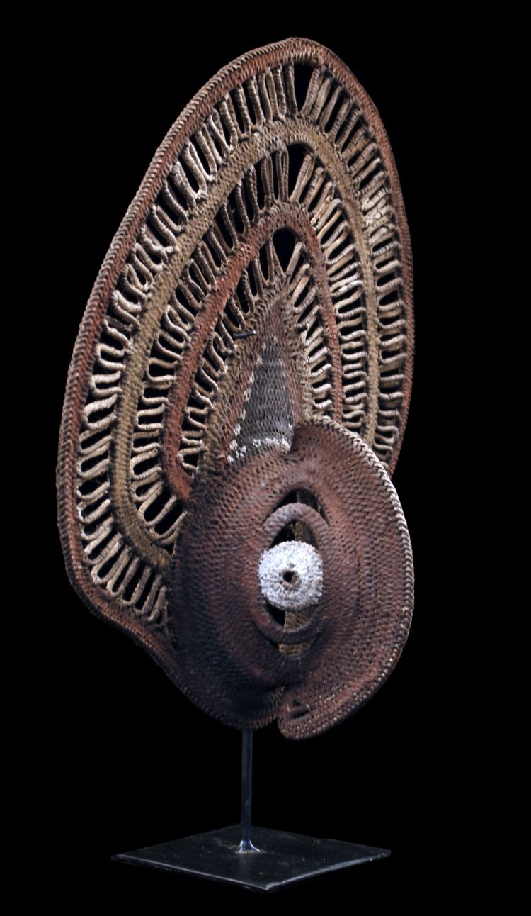 Yam-Maske, Stammeskunst, Ozeanische Kunst, Korbflechterei, Papua-Neuguinea, Korbflechterei, 40 cm