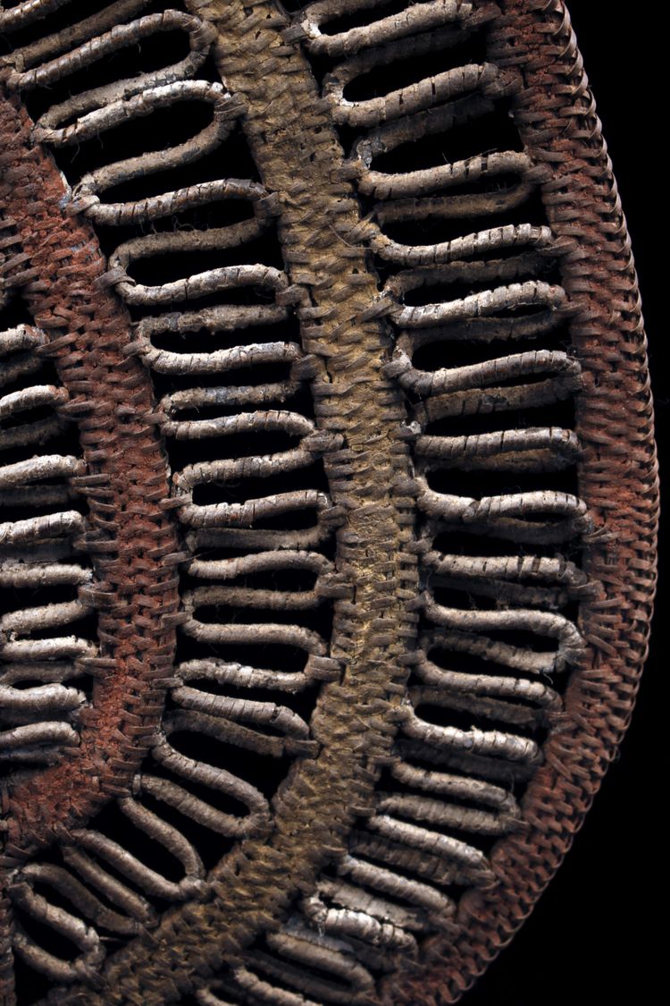 Yam-Maske, Stammeskunst, Ozeanische Kunst, Korbflechterei, Papua-Neuguinea, Korbflechterei, 40 cm