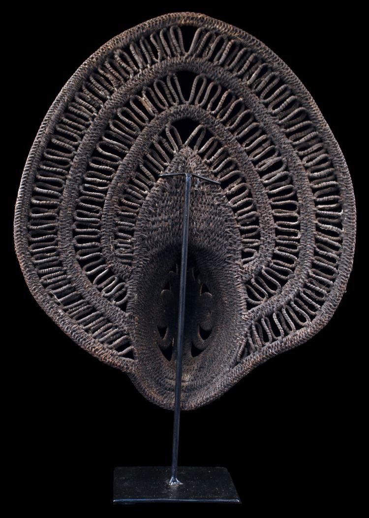 Yam-Maske, Stammeskunst, Ozeanische Kunst, Korbflechterei, Papua-Neuguinea, Korbflechterei, 40 cm