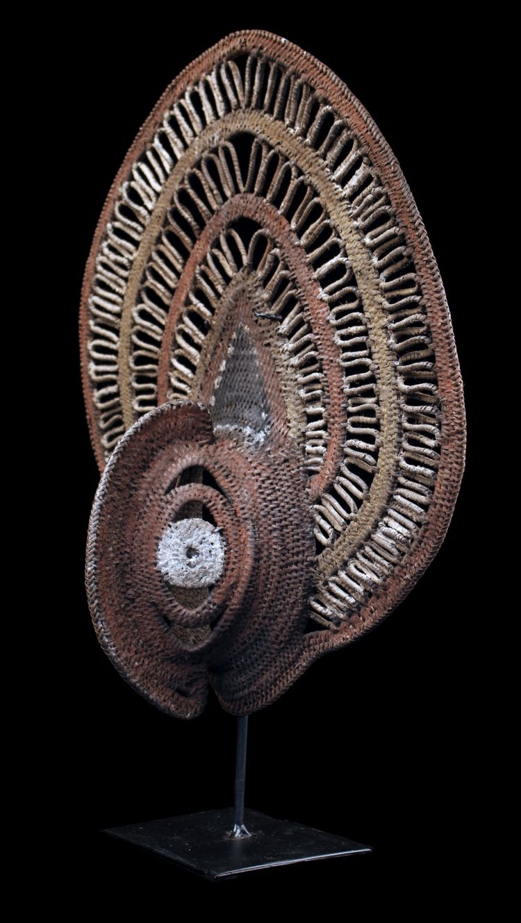 Yam-Maske, Stammeskunst, Ozeanische Kunst, Korbflechterei, Papua-Neuguinea, Korbflechterei, 40 cm