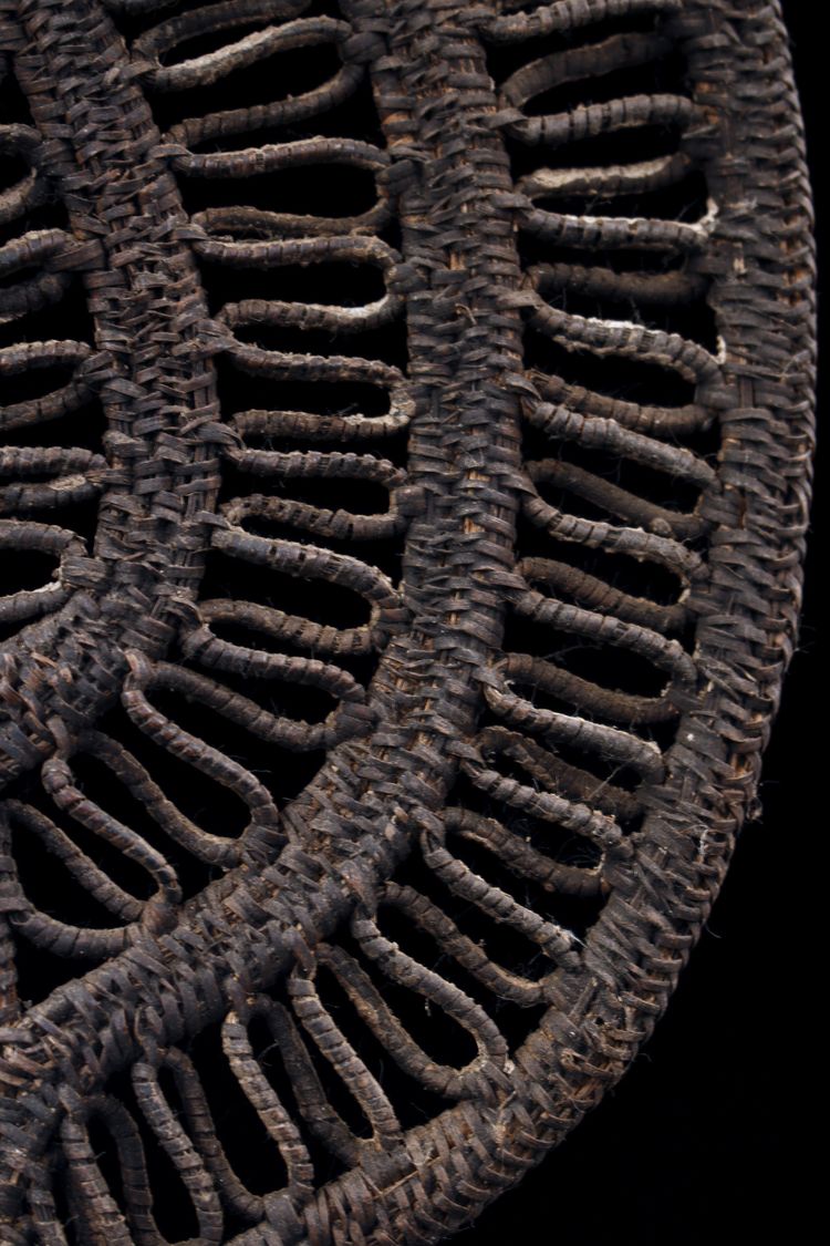 Yam-Maske, Stammeskunst, Ozeanische Kunst, Korbflechterei, Papua-Neuguinea, Korbflechterei, 40 cm