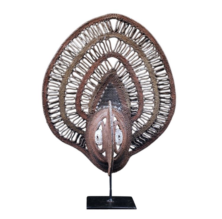Yam-Maske, Stammeskunst, Ozeanische Kunst, Korbflechterei, Papua-Neuguinea, Korbflechterei, 40 cm
