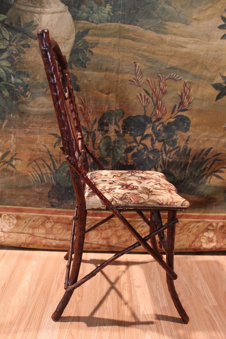 chaise art populaire , forêt noire en branchages