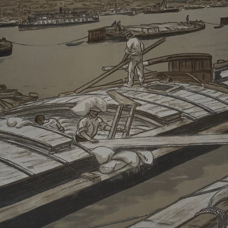 Lithographie par Henri Rivière Paysages Parisiens - Quai d'Austerlitz