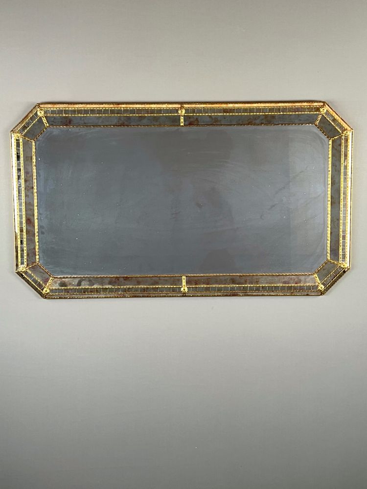 Large rectangular beveled mirror, 20th century