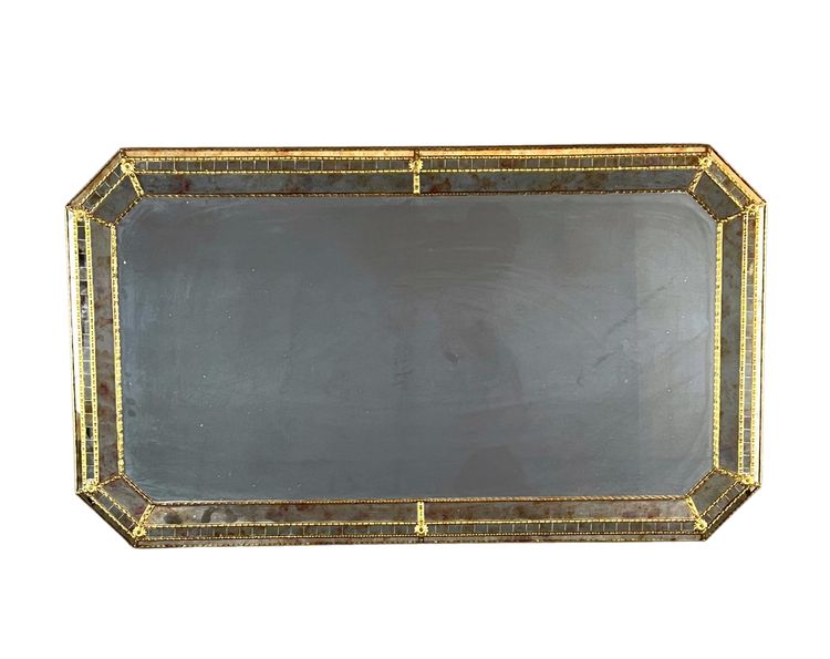 Large rectangular beveled mirror, 20th century