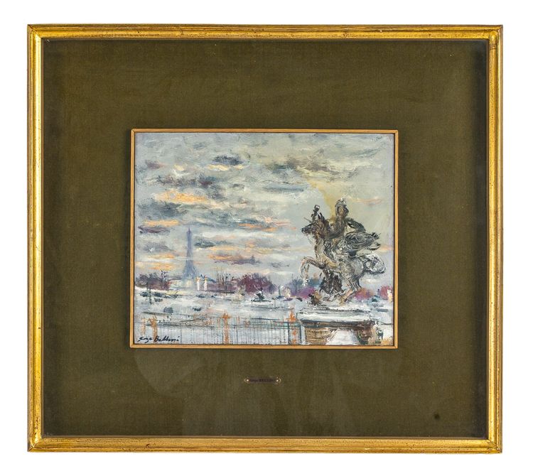Serge Belloni (1925-2005) - La Place de la Concorde Oil on Canvas, circa 1973