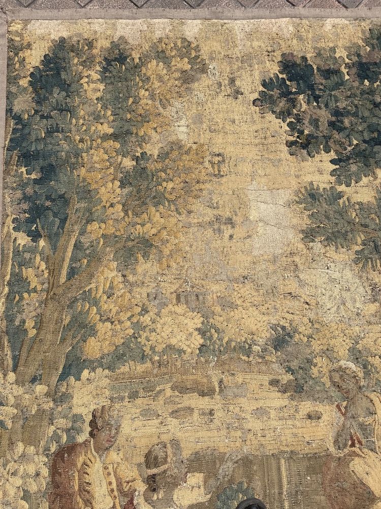 Arazzo in lana Aubusson raffigurante una scena di Colin il cieco