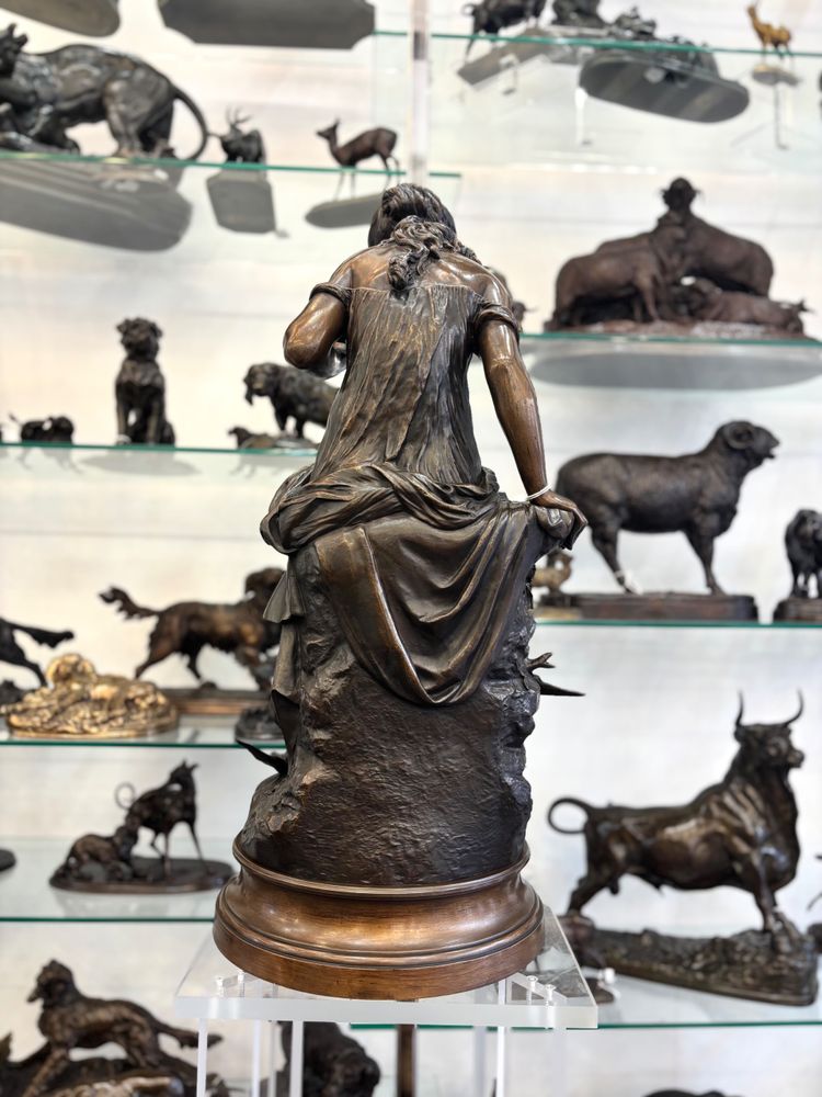 Sculpture - Return Of The Swallows , Auguste Moreau (1834-1917) - Bronze