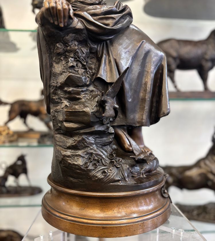 Sculpture - Return Of The Swallows , Auguste Moreau (1834-1917) - Bronze