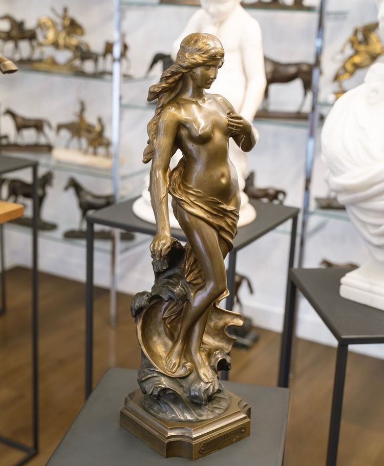 Scultura - La dea Anfitrite, Édouard Drouot (1859-1945) - Bronzo