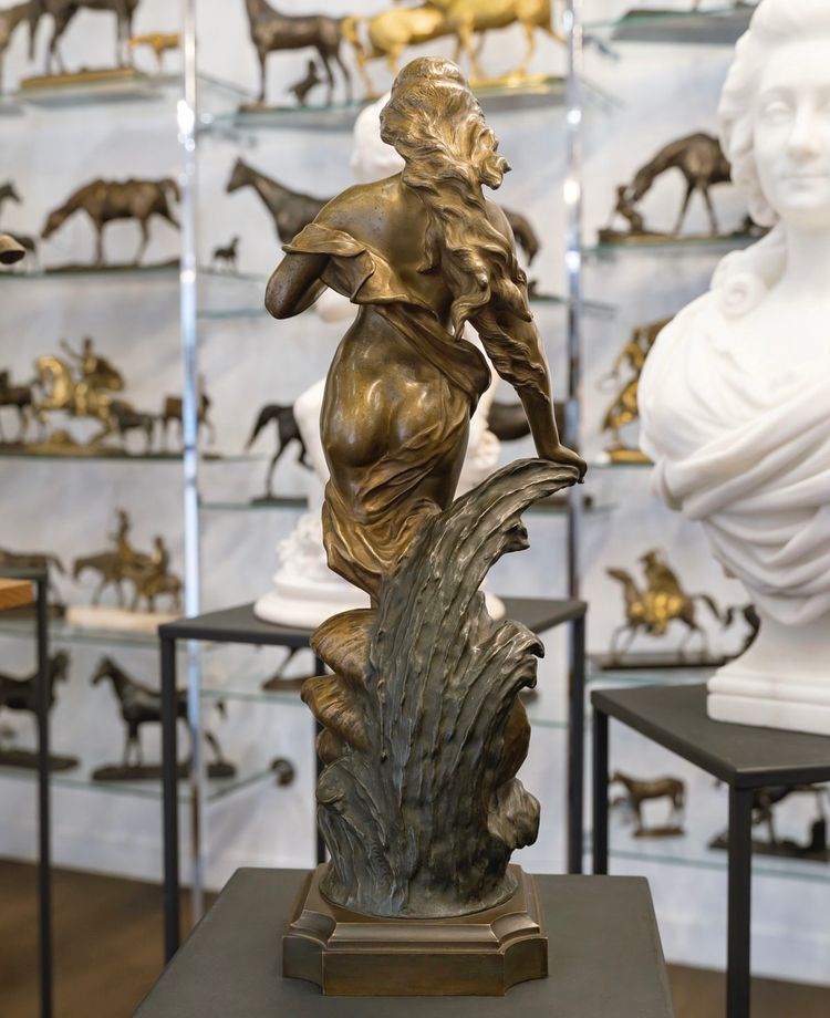 Scultura - La dea Anfitrite, Édouard Drouot (1859-1945) - Bronzo