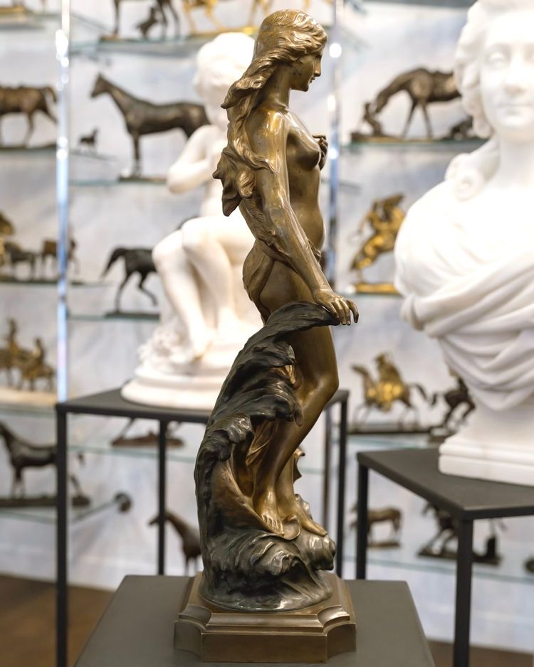 Scultura - La dea Anfitrite, Édouard Drouot (1859-1945) - Bronzo