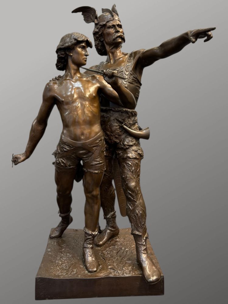Scultura - Pro Patria, Émile - Louis Laporte (1858-1907) - Bronzo