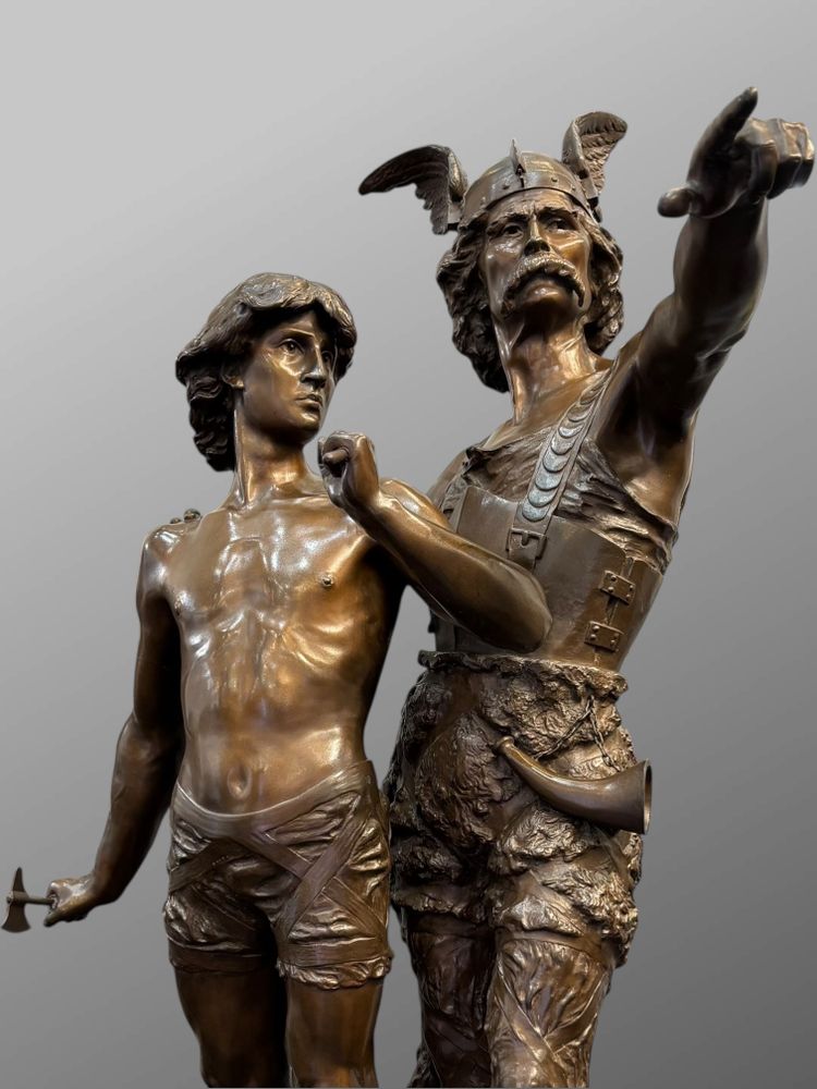 Scultura - Pro Patria, Émile - Louis Laporte (1858-1907) - Bronzo