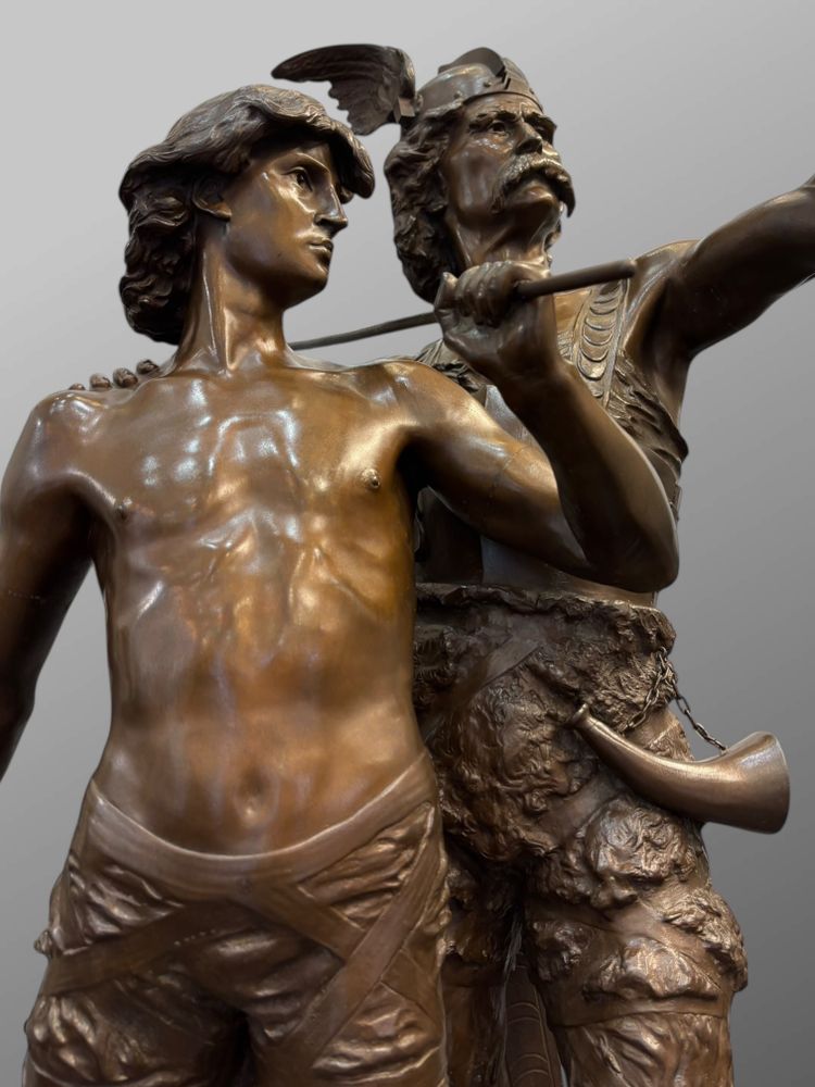 Scultura - Pro Patria, Émile - Louis Laporte (1858-1907) - Bronzo