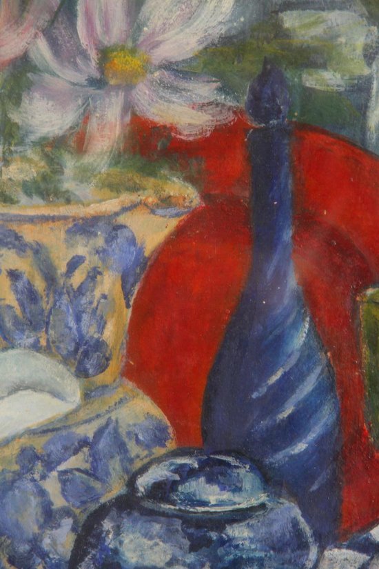 A Cubist Style Oil On Canvas Signed Rohr, 20th Century