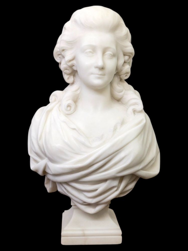 Scultura - Busto "Madame De Pompadour", Guglielmo Pugi (1850-1915) - Marmo