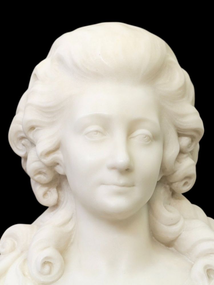 Scultura - Busto "Madame De Pompadour", Guglielmo Pugi (1850-1915) - Marmo