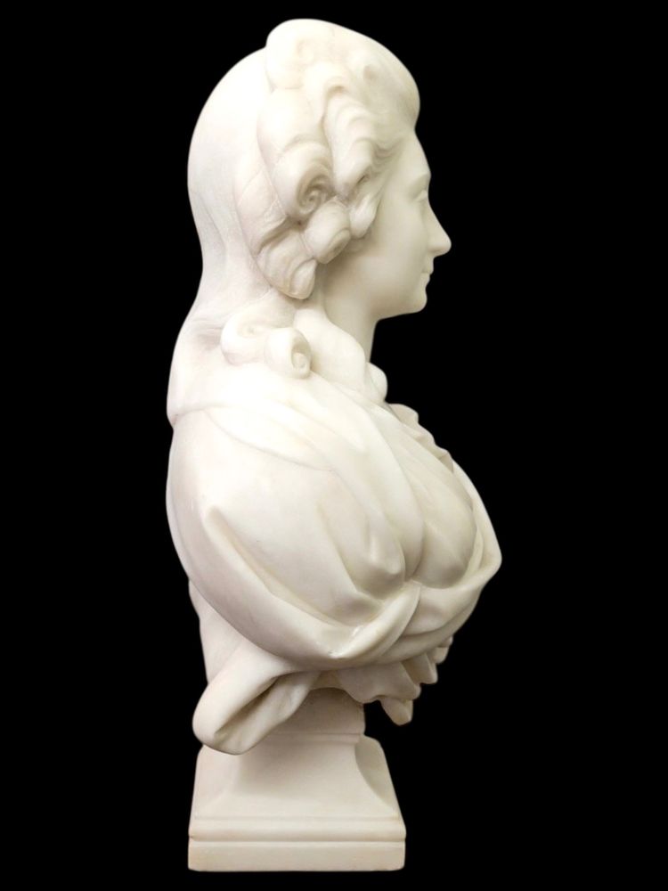 Scultura - Busto "Madame De Pompadour", Guglielmo Pugi (1850-1915) - Marmo