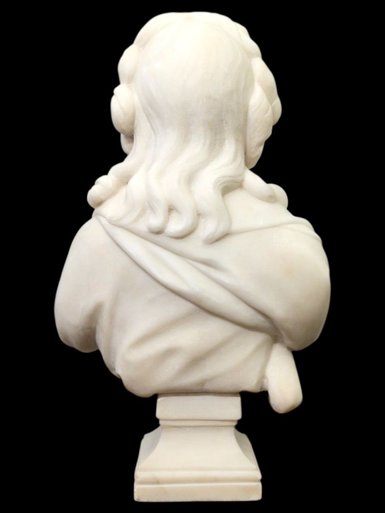Scultura - Busto "Madame De Pompadour", Guglielmo Pugi (1850-1915) - Marmo