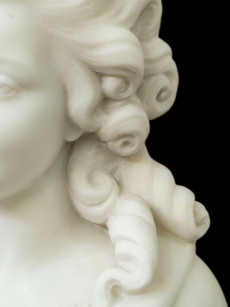 Scultura - Busto "Madame De Pompadour", Guglielmo Pugi (1850-1915) - Marmo