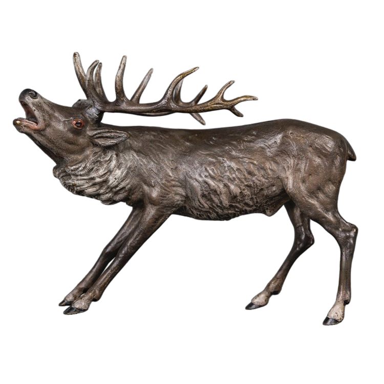 Sculpture - Le Cerf Bramant - Bronze De Vienne