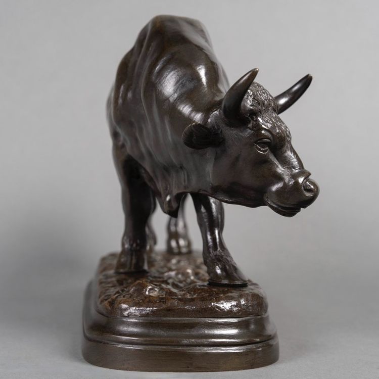 Scultura - Toro in piedi di Louis Vidal (1831-1892) - Bronzo