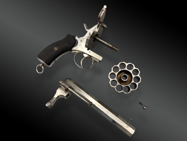 10-shot revolver, Lefaucheux system, Belgium, circa 1865