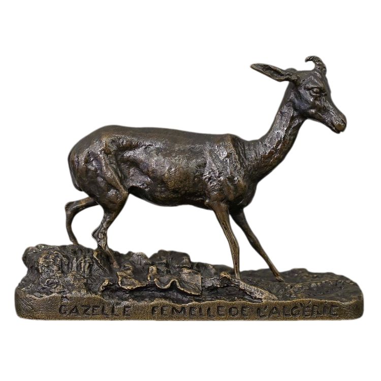 Scultura - Gazelle, Pierre - Jules Mêne (1810-1879) - Bronzo