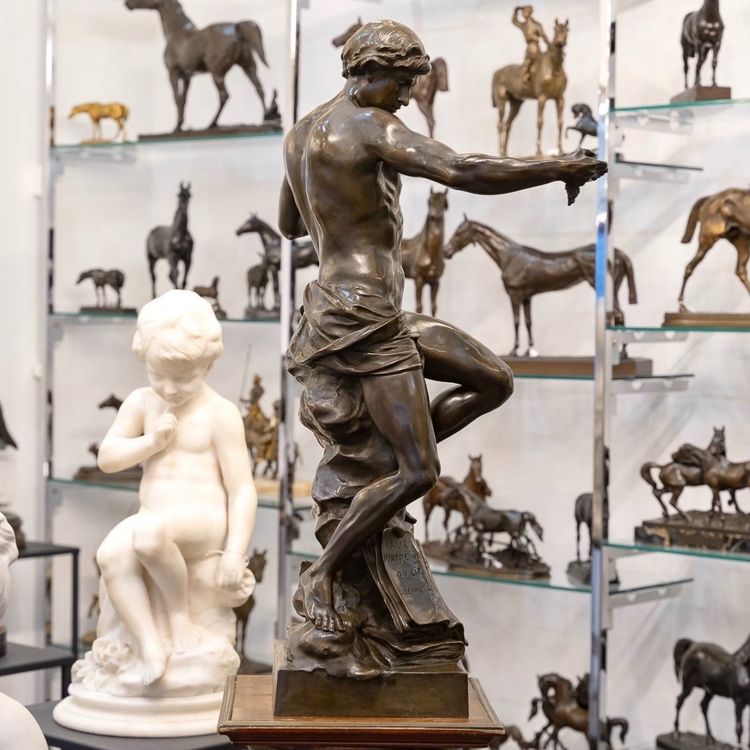 Sculpture - "The Sower Of Ideas" , Emile - Louis Picault (1833-1915) - Bronze