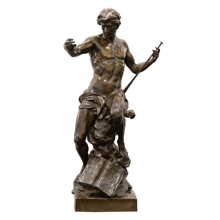 Sculpture - "The Sower Of Ideas" , Emile - Louis Picault (1833-1915) - Bronze