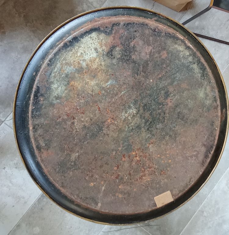 Altes Tablett aus bemaltem Blech von Napoleon III