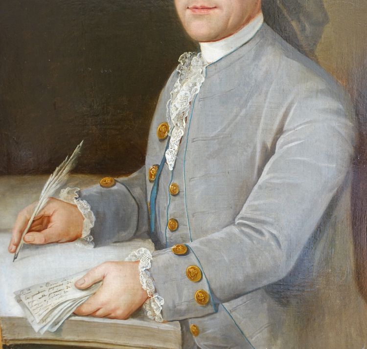Donatien Nonnotte (attributed to): portrait of a gentleman from the Louis XV period, oil on canvas