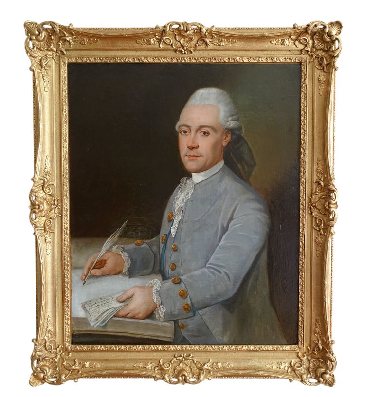 Donatien Nonnotte (attributed to): portrait of a gentleman from the Louis XV period, oil on canvas