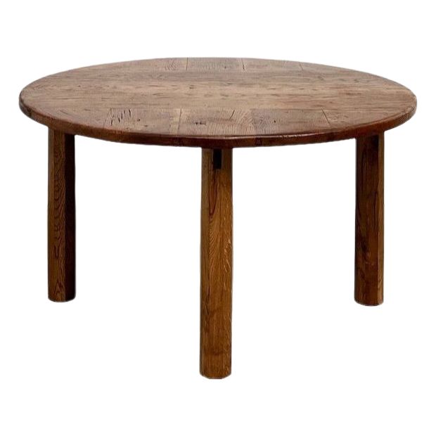 Round table in solid oak – Unique piece, circa 1900