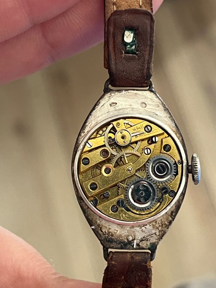 Orologio da donna Art Déco 1930 in argento massiccio e smalto, revisionato
