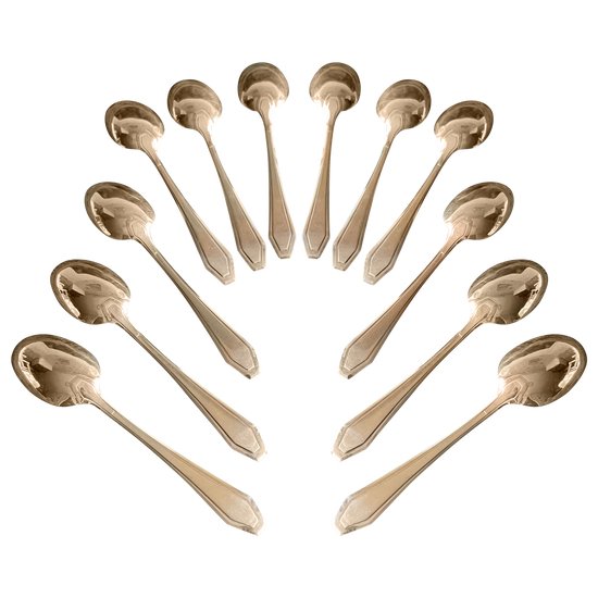 12 art deco teaspoons.