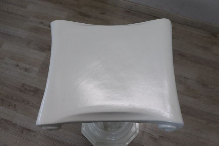 White Ceramic Column By Bassano, Italy 1980s