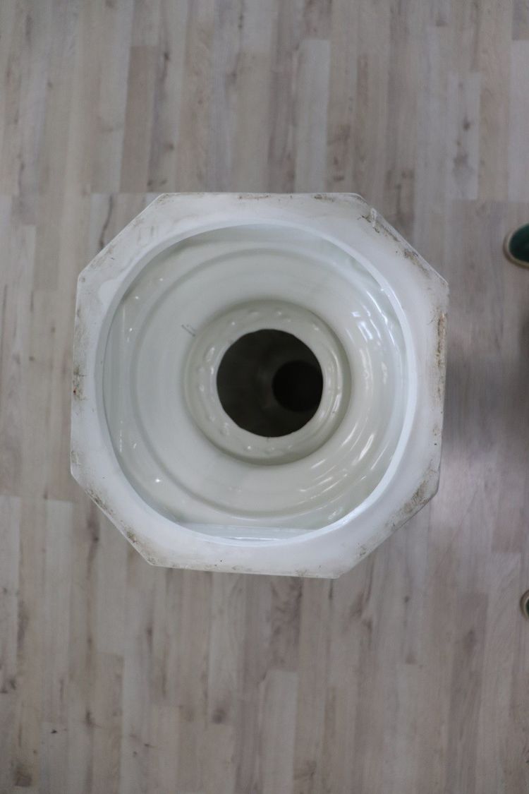 White Ceramic Column By Bassano, Italy 1980s