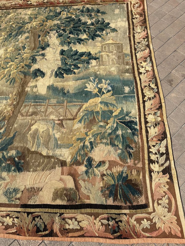 Important tapestry from the Aubusson factory representing a pastoral scene