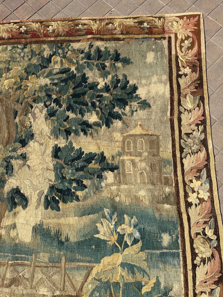 Important tapestry from the Aubusson factory representing a pastoral scene