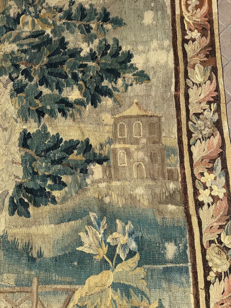 Important tapestry from the Aubusson factory representing a pastoral scene