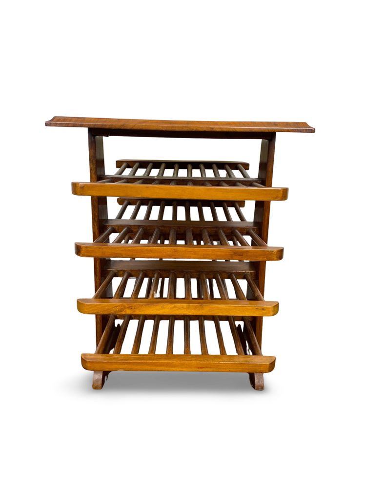 Porte-revues en bois dans le style d'Edward J. Wormley, Circa 1950
