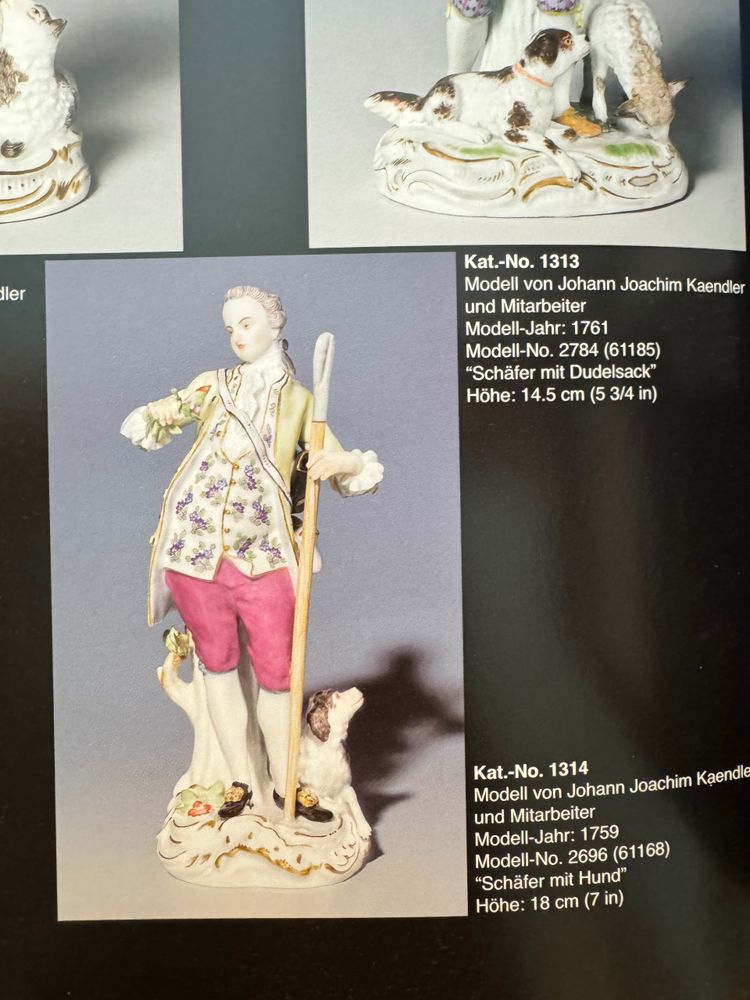 Meissen - Gruppo in porcellana di pastori con cani