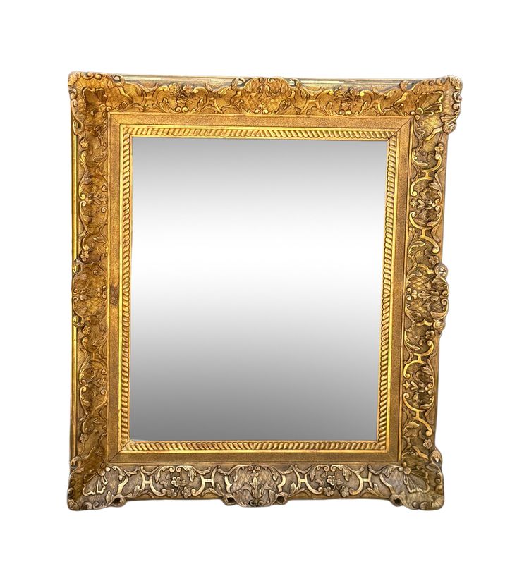CADRE DU XIXe EN BOIS ET STUC DORÉ ESTAMPILLÉ POUR PEINTURE 67 CM X 56 CM