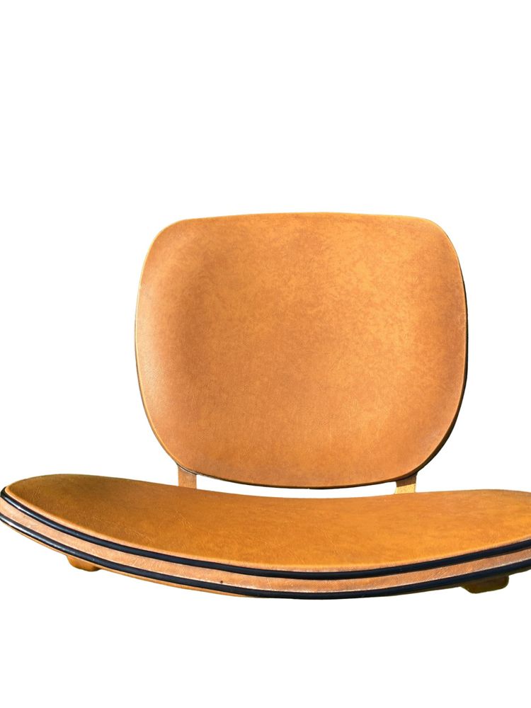 Pair of Scandinavian wood and leather chairs, Circa 1960