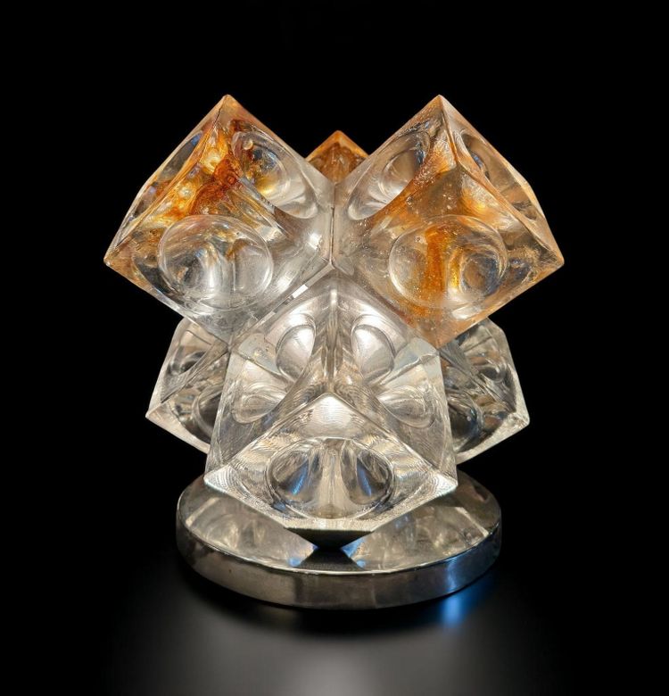LAMPADA STELLA A CUBI DI VETRO DI POLIARTE VERONA DESIGN ALBINO POLI “1970”
