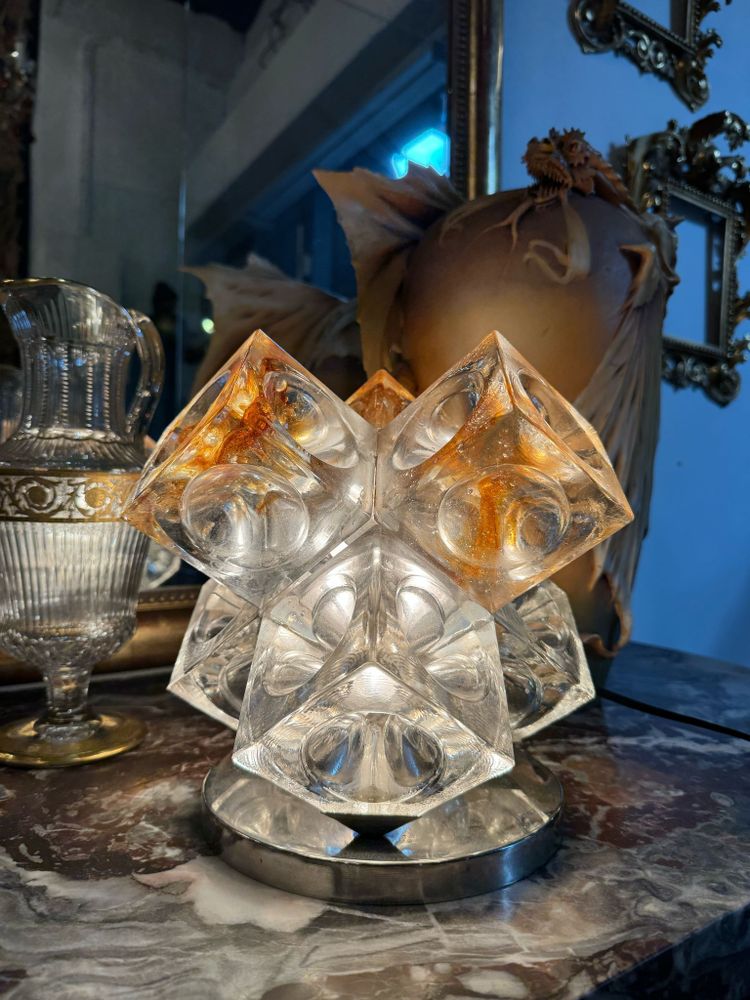 LAMPADA STELLA A CUBI DI VETRO DI POLIARTE VERONA DESIGN ALBINO POLI “1970”