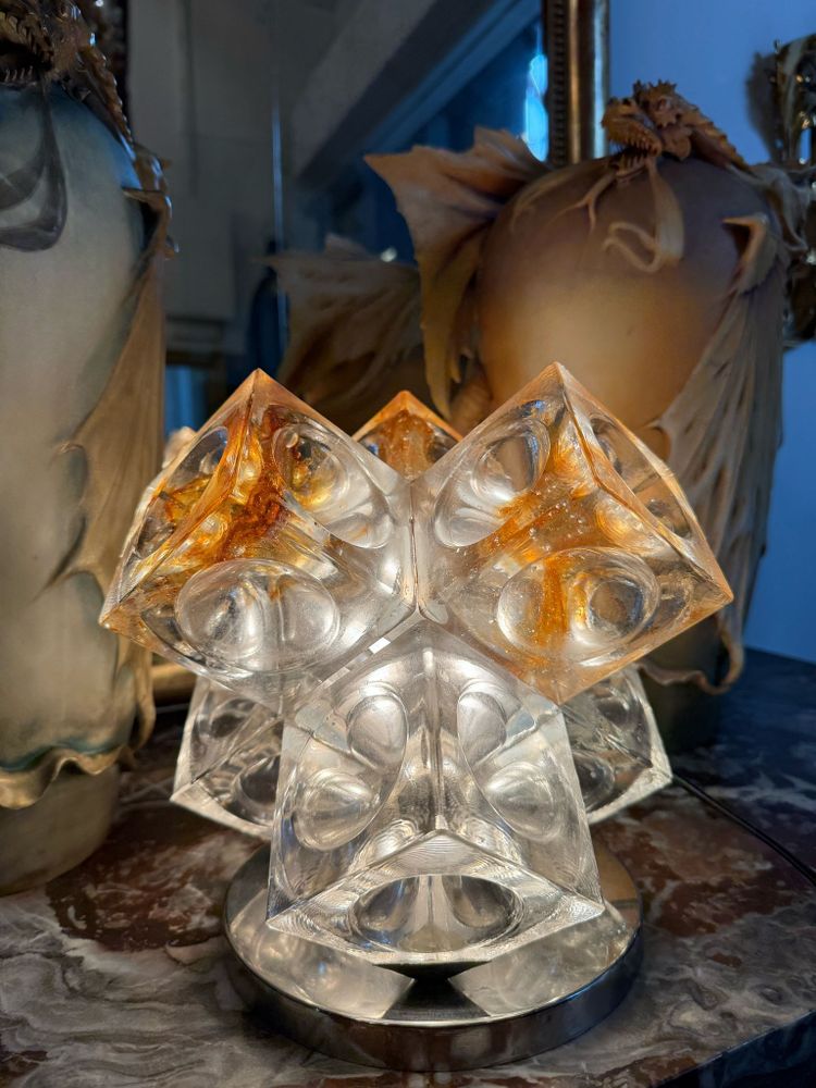 LAMPADA STELLA A CUBI DI VETRO DI POLIARTE VERONA DESIGN ALBINO POLI “1970”